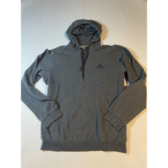 Adidas Hoodie Sweatshirt Mens Medium Gray Pullover Long Sleeve Athleisure - Picture 1 of 4
